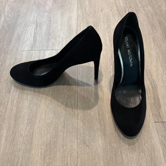 STUART WEITZMAN Black Suede Heels - Picture 2 of 3